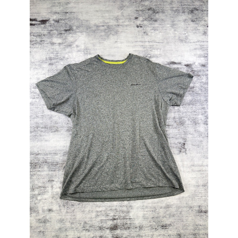 Eddie Bauer Motion Mens Large Gray Heathered Short Sleeve Performance T-Shirt